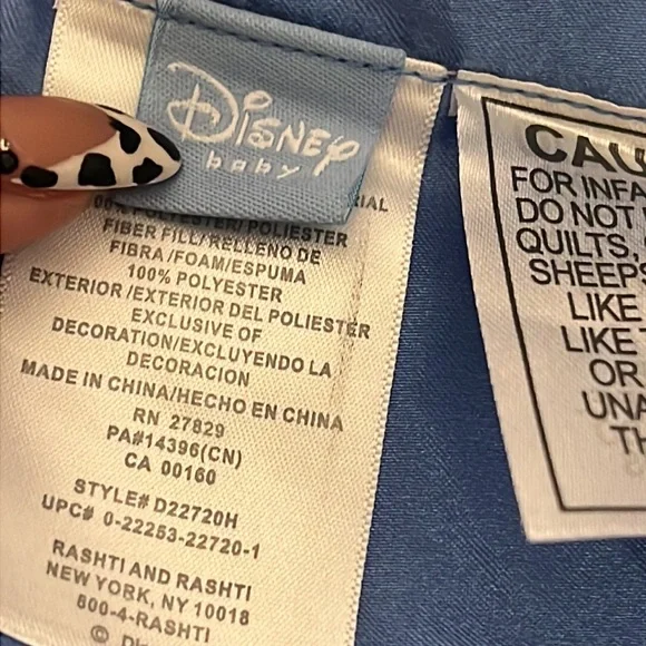 Disney Baby Lovey Security Blanket Plush Rattle Mickey Mouse Blue Car Satin Blue - Picture 6 of 7